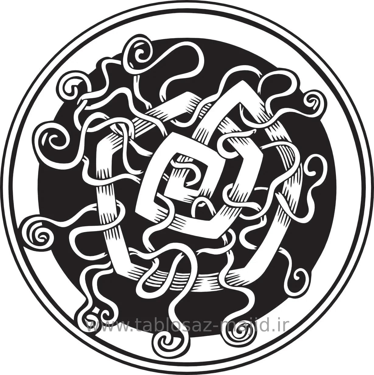 وکتور دکور با کادر دایره ای