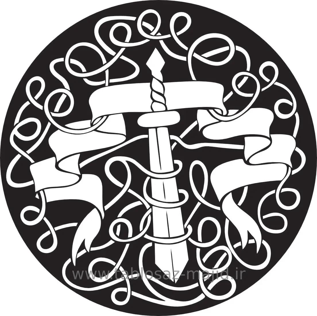 وکتور دکور با کادر دایره ای